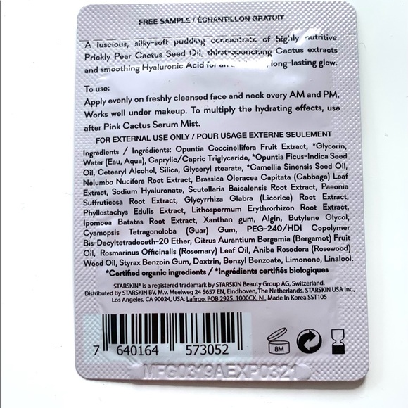 🆕 STARSKIN Orglamic Pink Cactus Mini Pudding - Picture 2 of 2